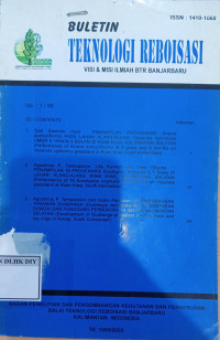 Image of BULETIN TEKNOLOGI REBOISASI VISI & MISI ILMIAH BTR BANJARBARU