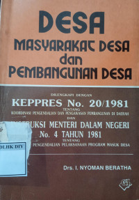 Desa Masyarakat Desa dan Pembangunan Desa
