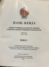 Hasil kerja DPRD DIY Periode 1992-1997 Buku I