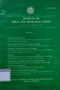 Image of JOURNAL OF SPICE AND MEDICINAL CROPS