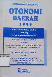 Image of UNDANG-UNDANG OTONOMI DAERAH 1999